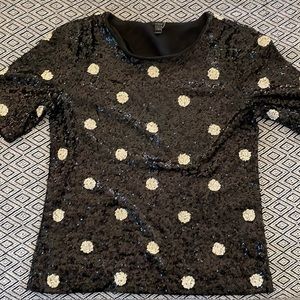 J Crew Sequin Polka Dot Shirt